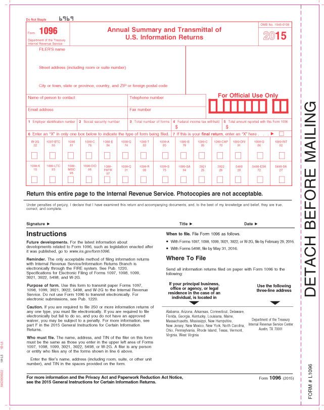 FTI Forms. L1096